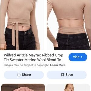 Wilfred Black Long-Sleeve Tie Front Crop